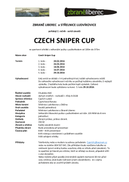 CZECH SNIPER CUP 2016 - propozice