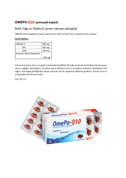 OMEPA-Q10 yumuşak kapsül Balık Yağı ve Ubikinol içeren takviye