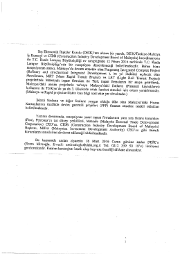 Yazı, Malezya ve RAPID Projesi Kısa Bilgi Notu (2 sayfa)