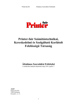 Printer-fair Számítástechnikai, Kereskedelmi és - Printer