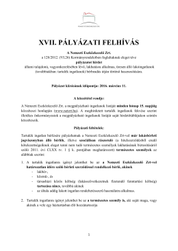 xvii. pályázati felhívás - Nemzeti Eszközkezelő Zrt.