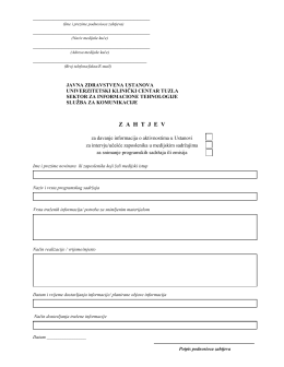 Interview request form - Univerzitetski klinički centar Tuzla
