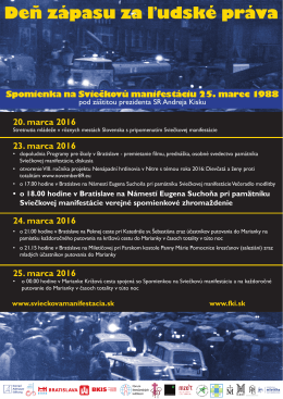 Deň zápasu za ľudské práva - Sviečková manifestácia 25. marec 1988