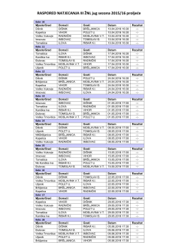 Raspored natjecanja - III ŽNL