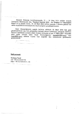 Yazı, Alım Heyeti Firma Listesi ve Katılımcı Başvuru Formu (3 sayfa)
