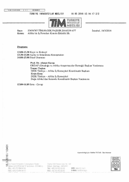 Etkinlik Programı ( 1 sayfa )