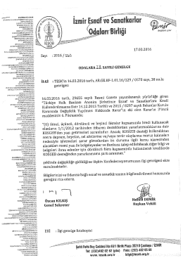 2016/28 - Esnaf Kredileri