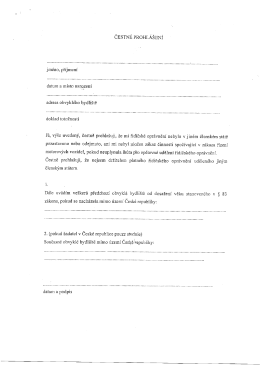 ČESTN&Eacute; PROHL&Aacute;&Scaron;EN&Iacute;