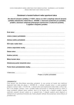 Oznámení o konání kulturní nebo sportovní akce, formát PDF