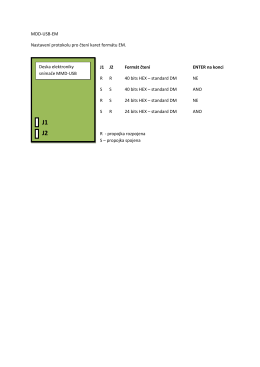MDD-USB-EM Nastavení protokolu pro čtení karet formátu