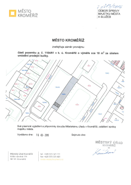 zveřejnění záměru pronájmu části pozemku parc. č. 1104/61 v k.ú