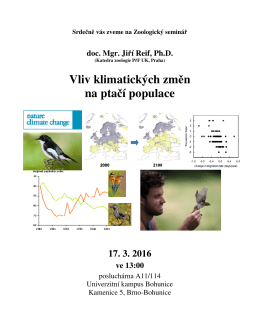 Jiří Reif: Vliv klimatických změn na ptačí populace