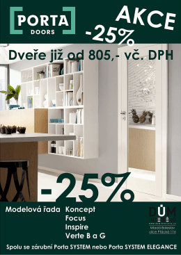 Akční modely interiérových dveří PORTA DOORS