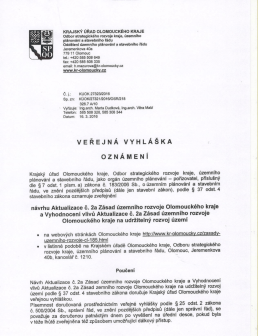 Aktualizace č. 2 Zásad územního rozvoje Olomockého kraje