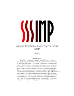 Podstawy teoretyczne i algorytmy w modelu SIMP