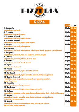 Aktualna ulotka/menu pizzeri