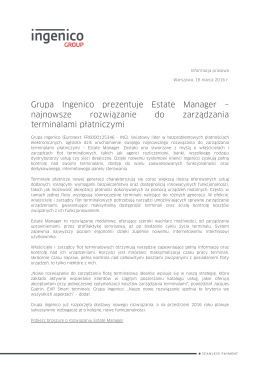 Grupa Ingenico prezentuje Estate Manager – najnowsze