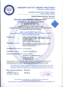 Atest PZH 2016