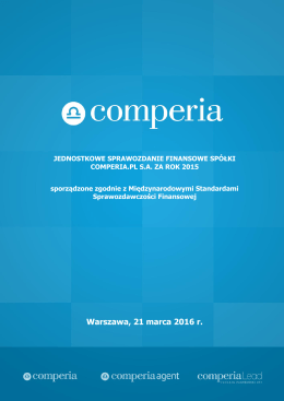 Jednostkowe sprawozdanie finansowe Comperia 2015