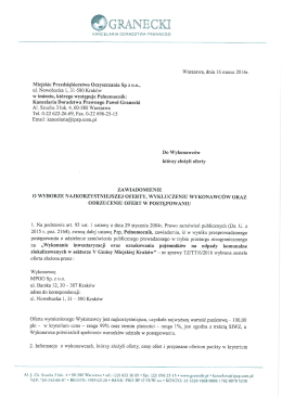 Informacja o wyborze oferty