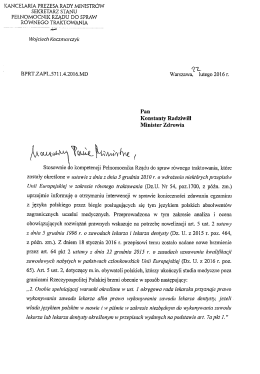wystąpienie PRT do MZ z 22 lutego 2016 r. (format: pdf, rozmiar