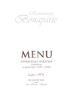 Menu - Hotel Diament