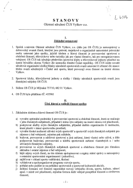 Stanovy Okresn&iacute;ho sdružen&iacute; ČUS Vy&scaron;kov z.s