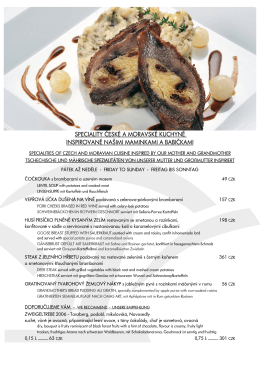 speciality české a moravské kuchyně inspirované