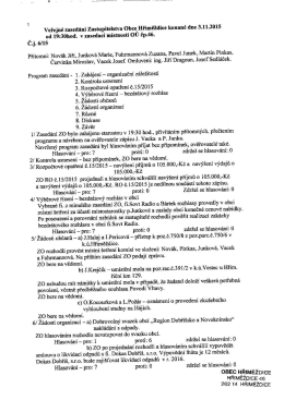 Zápis ze zasedání zastupitelstva 3.11.2015