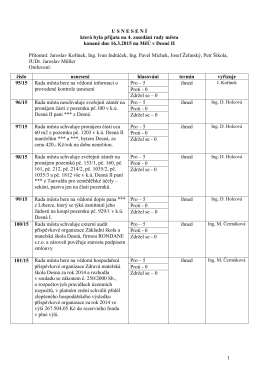 4.zasedání rady města ze dne 16.3.2015