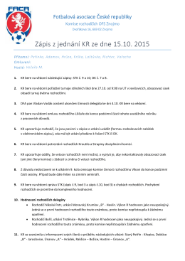 Zápis z jednání KR ze dne 15.10. 2015