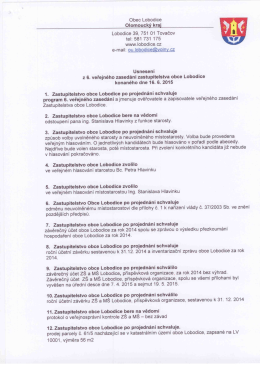 Usnesen&iacute; z 6. Veřejn&eacute;ho zastupitelstva obce