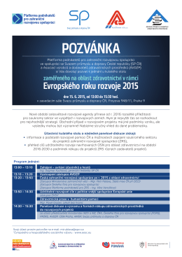POZVÁNKA - Platforma podnikatelů pro zahraniční rozvojovou