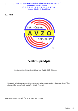 04.06.2015 Povinnosti držitele zbr.licence