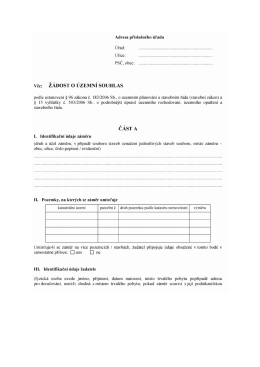 va:: ŽÁDOST o ÚZEMNÍ SOUHLAS