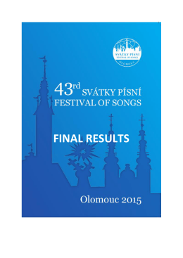 FINAL RESULTS - Festa Musicale Choir Festivals