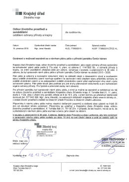 Oznámení o možnosti seznámit se s návrhem plánu