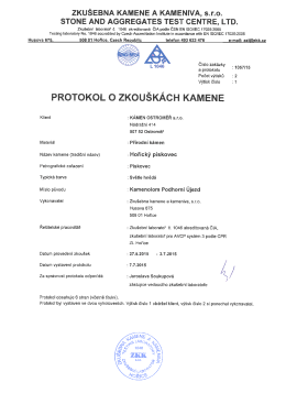 Hořick&yacute; p&iacute;skovec - protokol o zkou&scaron;k&aacute;ch