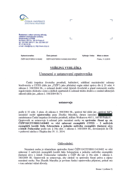 ČESK&Aacute; INSPEKCE ŽIVOTN&Iacute;HO PROSTŘED&Iacute;