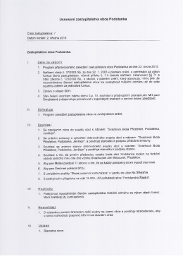 Usnesení 7. zasedání Zastupitelstva obce Podolanka dne 2.3.2015