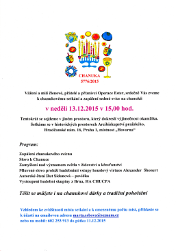 &ldquo;V neděli 13.12.2015 V 15,00 hod.