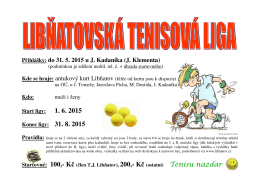 Plakát tenisová liga 2015