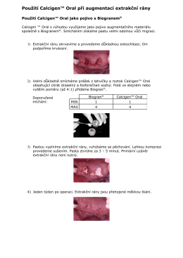 Použití Calcigen ™ Oral při augmentaci extrakční rány
