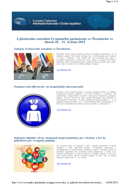 Newsletter kvten 2015 - Informační kancelář Evropského parlamentu