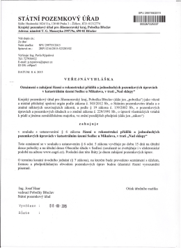 Veřejná vyhláška - Státní pozemkový úřad
