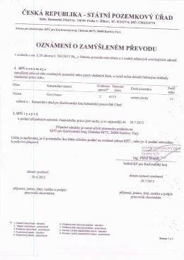 ČESK&Aacute; REPUBLIKA - ST&Aacute;TN&Iacute; POZEMKOV&Yacute; &Uacute;ŘAD