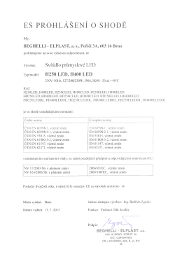 Certifik&aacute;t - BEGHELLI