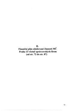 II. Finančn&iacute; pl&aacute;n zdaňovan&eacute; činnosti MČ Praha 13 včetně