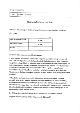 Závěrečné hodnocení školy