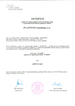 pojišťovací agent - PLATINUM Consulting sro